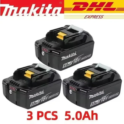 Makita-100% Original Rechargeable Power Tool Battery 5.0Ah 18V BL1830 BL1850 BL1840 BL1860 BL1815，Replaceable LED Lithium-ion