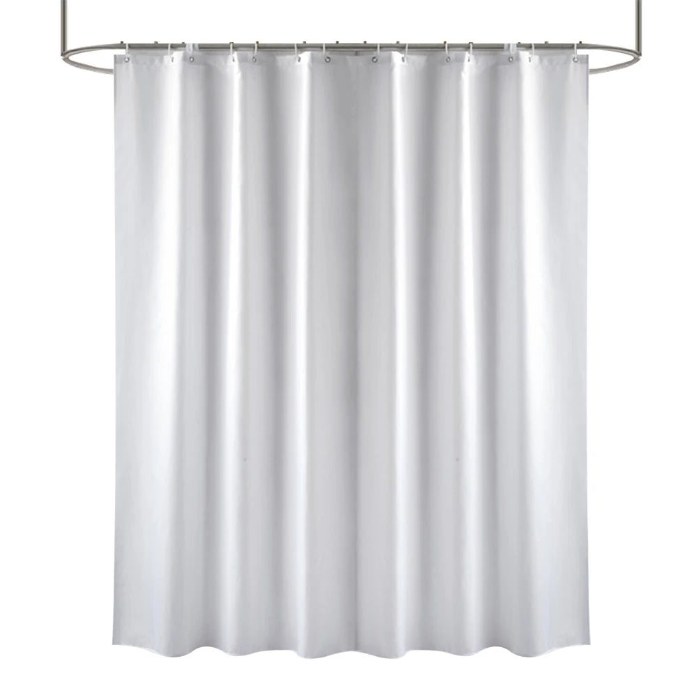 Cortina de ducha de tela sólida resistente, impermeable, para baño, tamaño largo, 230/200 cm, color negro, blanco, gris, marrón y azul.