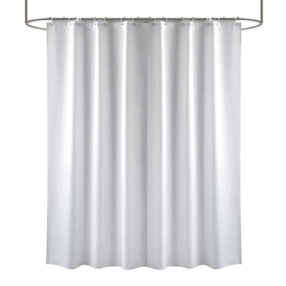 Cortina de ducha de tela sólida resistente, impermeable, para baño, tamaño largo, 230/200 cm, color negro, blanco, gris, marrón y azul.