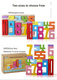 Wooden educational digital blocks, creative puzzles, stacking toys, fun brain teasers, early education topics, Montessori style