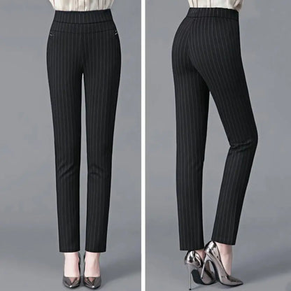 Mother Spring Pants High Waist Casual Stretch Pockets Solid Color Match Top Slim Fit Plus Size Pencil Pants Women Clothing