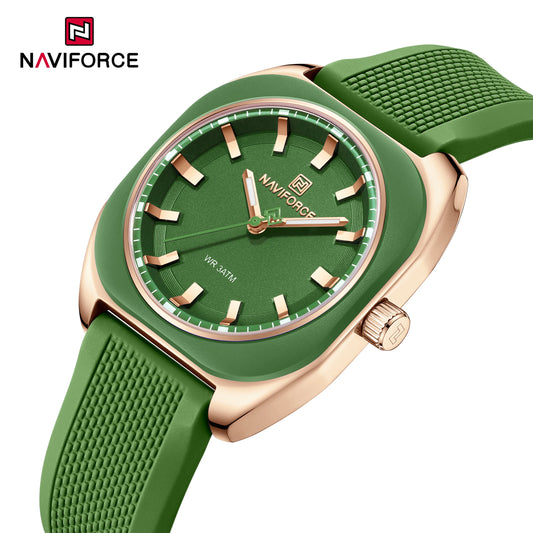 Relógio feminino octagonal minimalista caixa rose gold pulseira de silicone