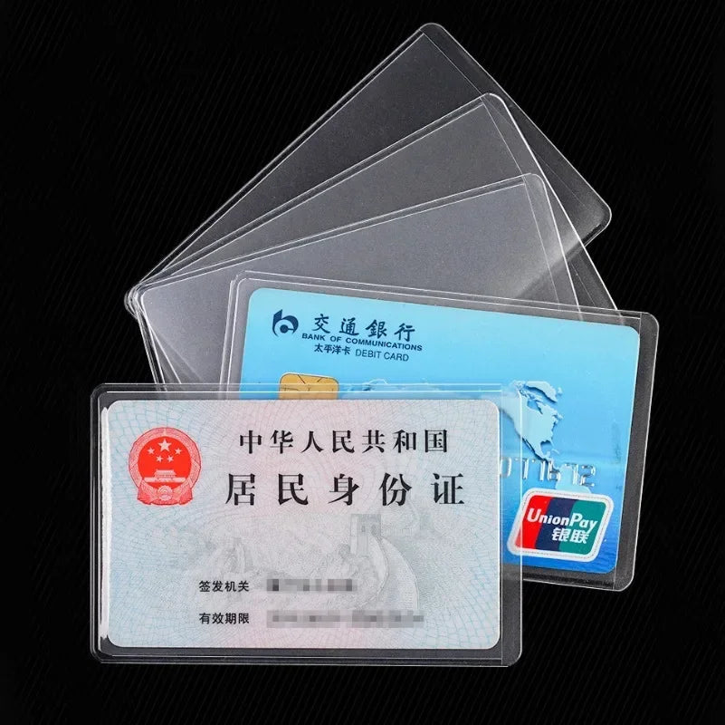 1/5/10pcs Clear Transparent Waterproof Card Cover Women Men Card Holder Case Credit Cards Bank ID Card Badge Protect Sleeve
