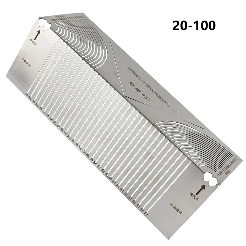 90 Degree Square Steel Bending Ruler Right Angle Arc Bending Drawing Line Ruler Building Parallel Line Drawing Cutting Marking