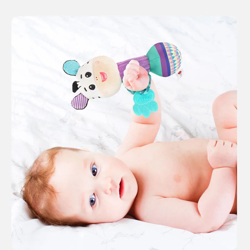 Baby Toys 0 12 Months Rotating Rattle Ball Grasping Activity Baby Development Toy Silicone Teether Sensory Toys for Babies Gifts