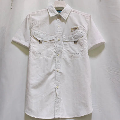 Camisa para hombres Spring/Summer New Long sleeved Short sleeved Classic Polo Collar Shirt Top Pocket Men's Casual Shirt 2024