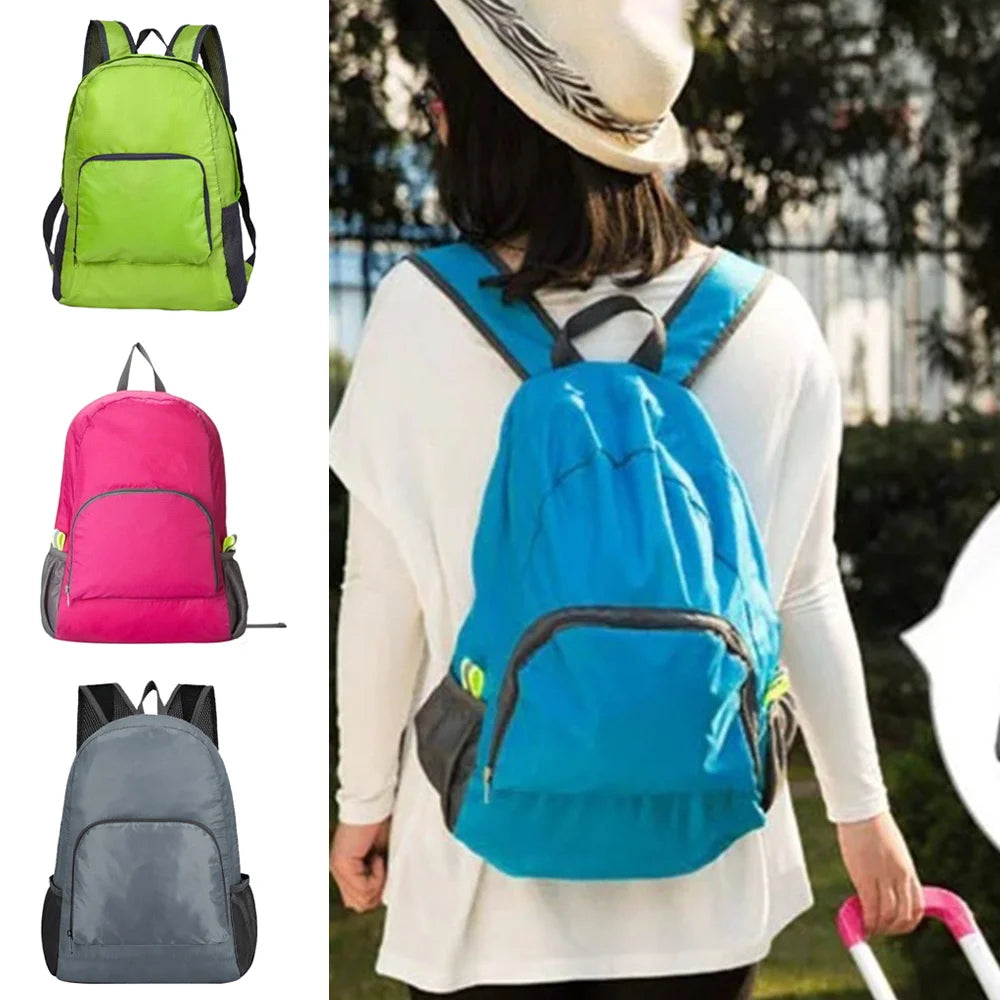 Outdoor Travel Lightweight Portable Foldable Backpack Love Print Folding Green Bag Ultralight Pack for Women Men Hiking Daypack