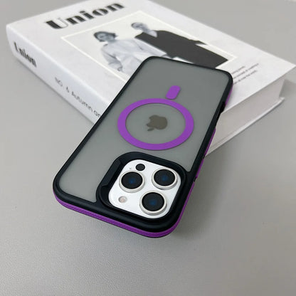 Luxury Magnetic Color Matte Translucent Armor Shockproof Case For iPhone 11 12 13 14 15 16 ProMax Magsafe Wireless Charge Cover