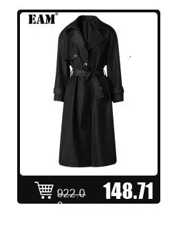 EAM - Minifalda negra con cinturón y pedrería irregular, cintura alta, para mujer, tendencia de moda, primavera otoño 2025, JY75801