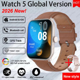 Watch 5 Smart Watch Global Version Men Women HD AMOLED Screen Heart Rate Bluetooth Call GPS Track Waterproof Sports Smartwatches