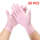 Luvas De Látex De Nitrilo Descartáveis Rosa, Sem Pó, Limpeza Doméstica, Trabalho De Salão De Beleza, Cozinha, 20 Pcs, 50 Pcs, 100Pcs