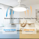 IRALAN Ceiling Lamp Fan Retractable Blades Smart with Remote Control Ceiling Fan with Light Energy Saving Led Living Room Light