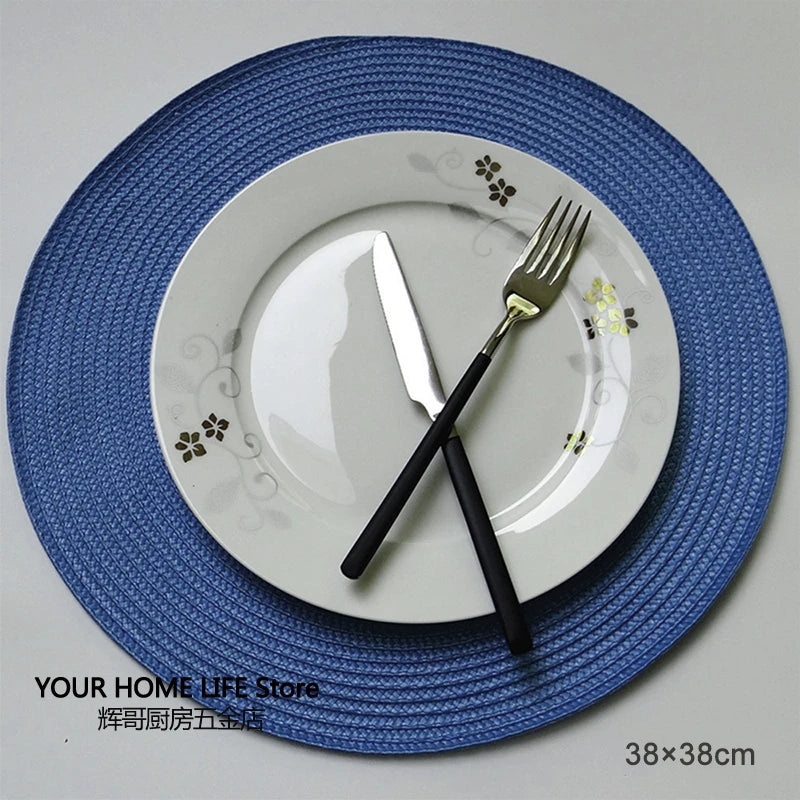 Round Placemats Set, Braided Circle Place Mat, Washable Table Mats for Kitchen Dining Table, Mixed Color Non-Slip Place Mats