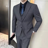 Traje de negocios y ocio para hombre, conjunto de tres piezas para novio y padrino de boda, chaqueta, chaleco y pantalones, para las cuatro estaciones, 2024
