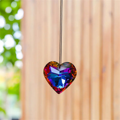 45mm Hanging Heart Suncatcher Prism Pendant Crafts for Home Office Garden Decoration Rainbow Maker Window Pendant 2025 Xmas Gift
