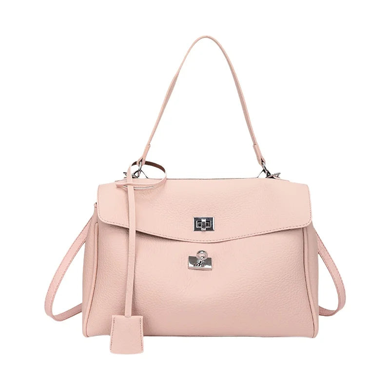 Casual Large Capacity Lychee Pattern Single Shoulder Slant Cross Bag Versatile Underarm Bag Simple Stylish Tote Bag