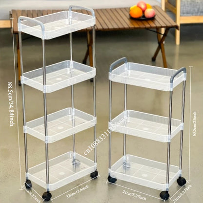 Trolley Bookshelf Kitchen Storage Rack Kitchen Corner Narrow Slit Storage Cabinet Bathroom Living Room Home Organizer