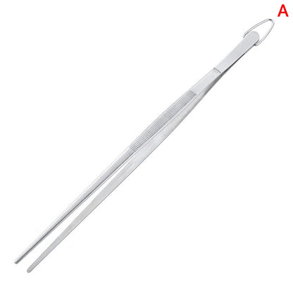 1pc 12 Inch Kitchen Tweezers Stainless Steel Cooking Extra-Long Tweezers Fine Tweezer Tongs For BBQ Cooking Bartending Tools