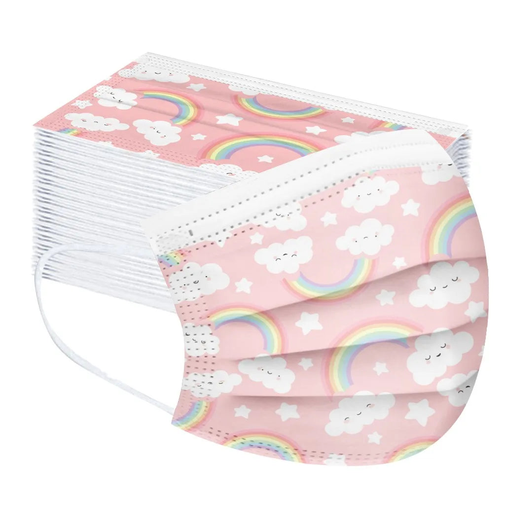 50pcs Cartoon Kids Disposable Mask 3 Layer Child Filter Hygiene Thicken Children's Face Mouth Mask Earloop mascarilla infantil