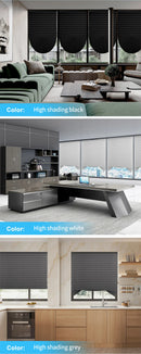Self-Adhesive Pleated Blind High Shading Non-Woven Window Shade Bathroom Kitchen Balcony Zebra Blackout Curtain
