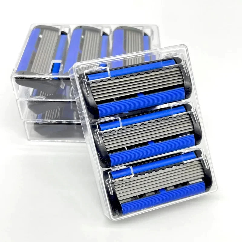 Maquinilla de afeitar de seguridad Razor Classic de 6 capas para hombres y mujeres, cuchillas de afeitar manuales