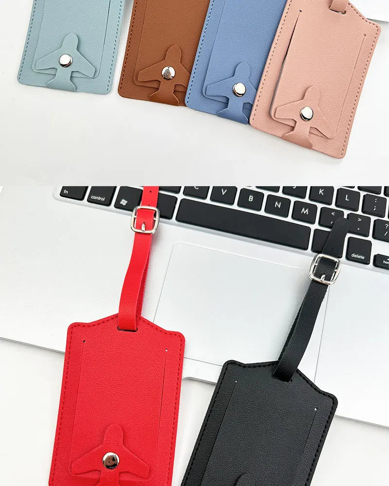 New Airplane Buckle Anti Lost Luggage Tags Thickened Flip Cover Luggage Tag Boarding Pass Suitcase Label Name ID Address Lable