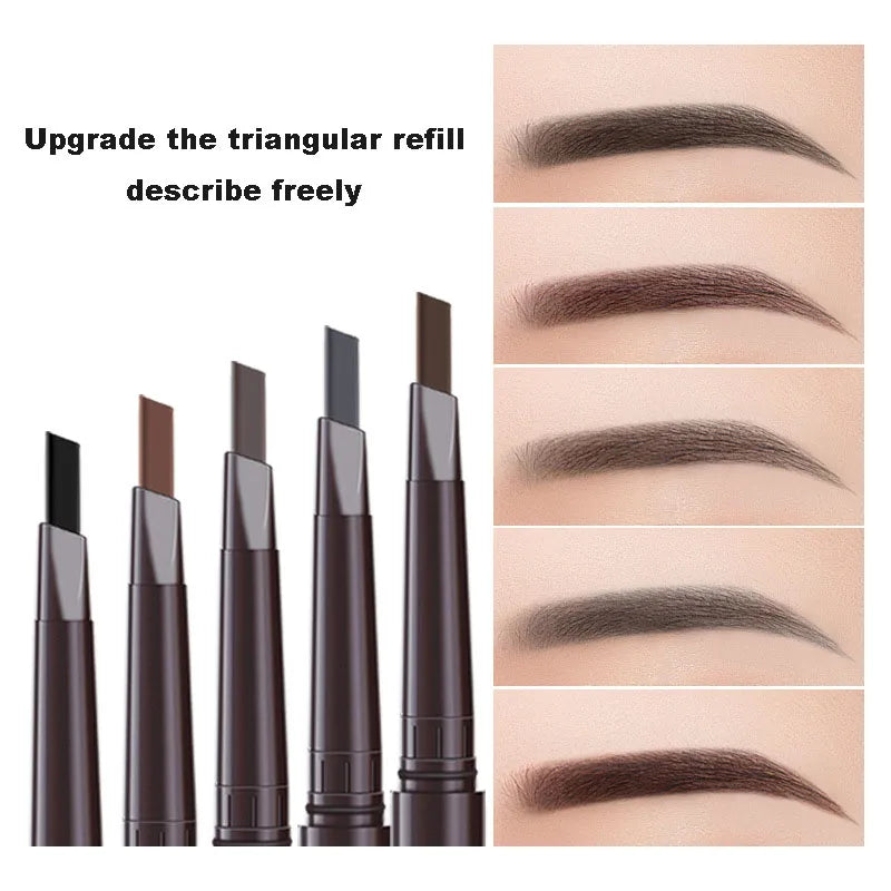 Waterproof Double-Headed Eyebrow Cosmetics Pencil 5 Colors Natural Long-Lasting Makeup Tattoo Paint for Eyebrows