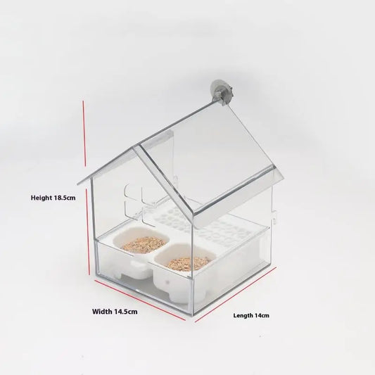 〔W〕Hanging Parrot Feeder Prevent Scattering Bird Feeding Bowl Multifunction Bird Bath Parakeets Bathtub Bird Cage Accessories