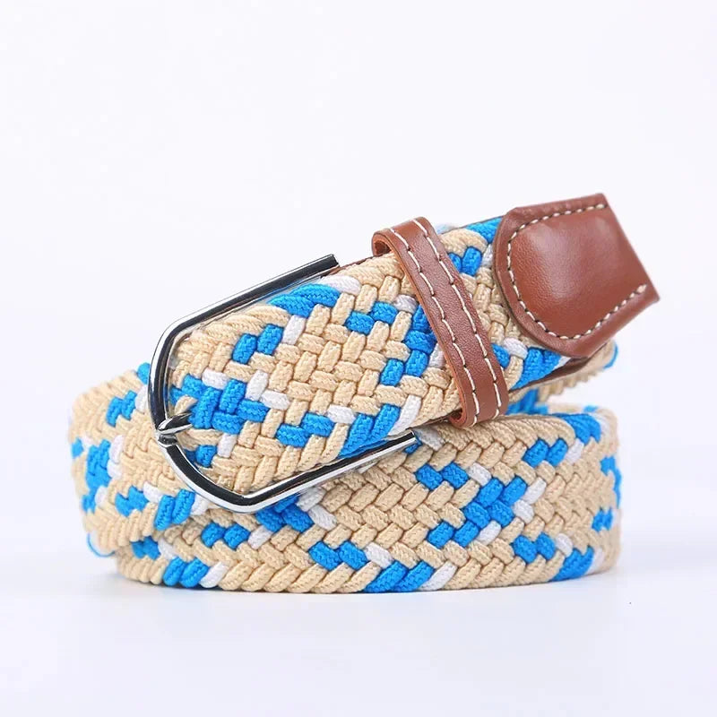 Women's Belt Fashion Casual Woven Elastic Belt Outdoor Sports Military Tactical Strap Climbing Work Belt Unisex Jeans Pants