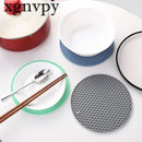 xgnvpy Silicone Mat Coaster Food Grade Non-slip Placemat Table Protection Kitchen Accessory Gadget Round Cup Mat