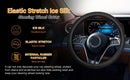 Elastic Elastic Steering Wheel Cover, Warm in Winter, Cool in Summer, Universal 15 Inches (About 38.1 Cm), Microfiber Breathable