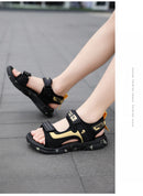 Kids Boys Trendy Camouflage Platform Strap Sandals Lightweight Soft Sole Non-slip Girls Children For Summer Outdoor Beach Shoe