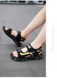 Kids Boys Trendy Camouflage Platform Strap Sandals Lightweight Soft Sole Non-slip Girls Children For Summer Outdoor Beach Shoe