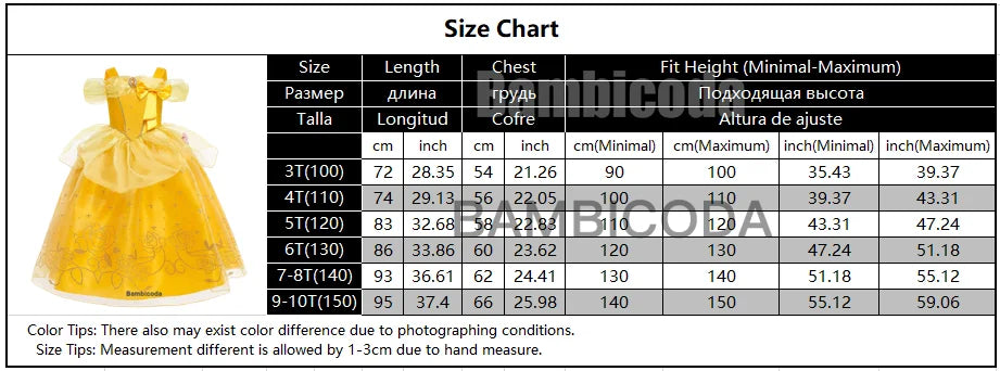 2025 Cosplay Belle Princess Dress Girls Dresses For Beauty and beast Party Clothing Magic stick crown Costume 3-12Y
