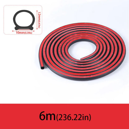 Car Door Seal Strip 1/3/6m Auto Rubber Sealant D Type Insulation Anti-Dust Soundproofing Car Window Weather Strip Rubber Seals