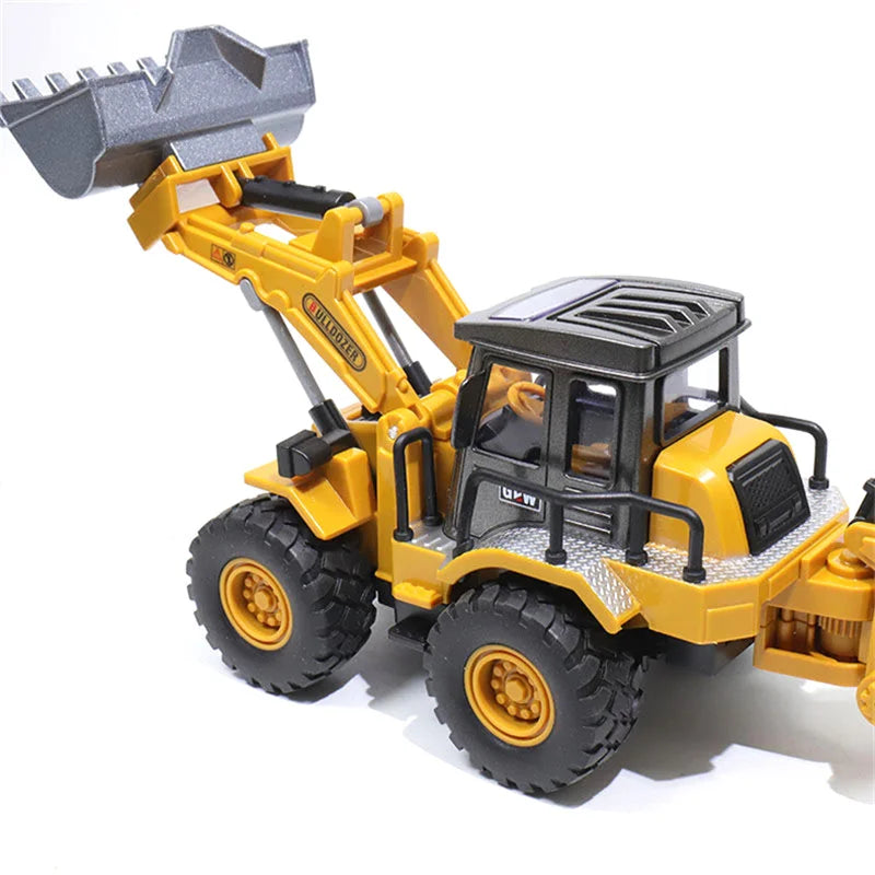2 in 1 Toys for Boys Alloy Tractor Kids Excavator Bulldozer Miniature Truck Model Diecast Engineering Vehicle Children Gifts