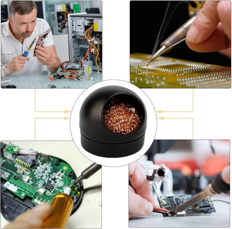 Soldering Iron Tip Cleaner Desoldering Cleaning Ball Welding Soldering Iron Mesh Filter Metal Wire Stand Steel Ball Tin Remover