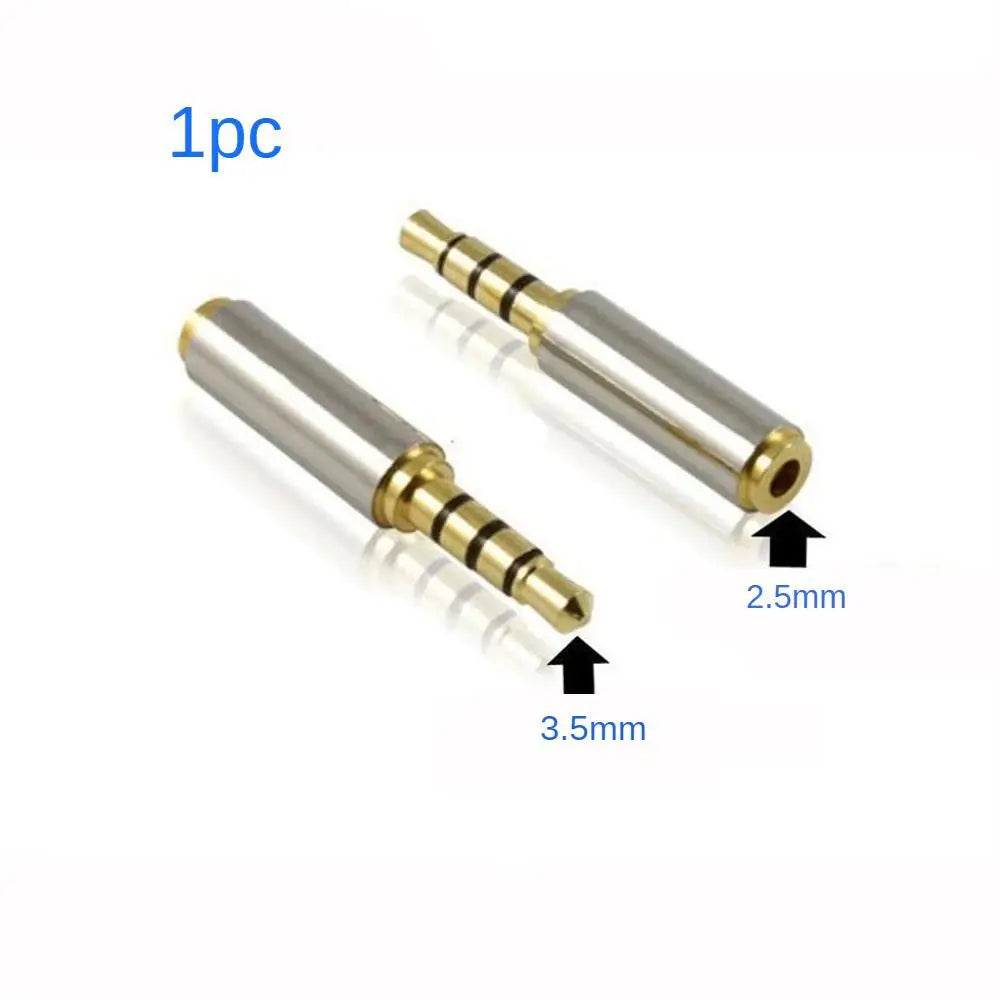 Conector Plug and Play de 3,5 mm, interfaz de 2,5 mm, conversión de audio para auriculares, conector pequeño a grande, proceso de chapado en oro, fácil de usar.