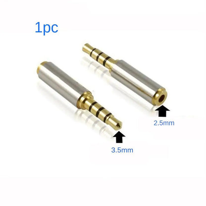 Conector Plug and Play de 3,5 mm, interfaz de 2,5 mm, conversión de audio para auriculares, conector pequeño a grande, proceso de chapado en oro, fácil de usar.