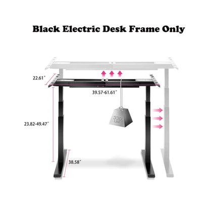 (EU Esgotado) Estrutura de mesa elétrica de pé, base ajustável em altura, motor duplo com controlador de memória para escritório doméstico