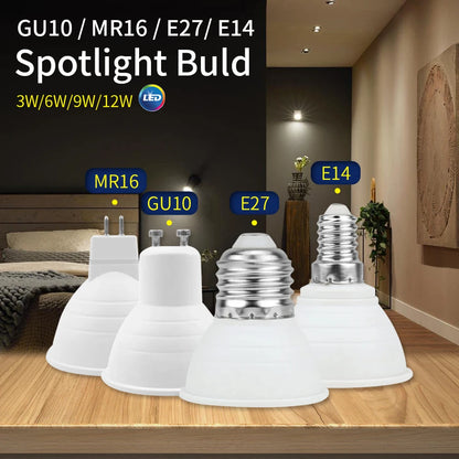 1/4/6/10pcs LED Spotlight GU10 MR16 E27 E14 220V High Lumen 3000K/4000K/6000K LED Light Lamp For Home Decoration Replace