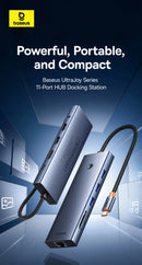 Baseus USB Hub DP 4K Dual HDMI Adapter 11 in 1 Splitter RJ45 USB 3.0 PD 100W Docking Station for MacBook Pro Air M2 M1 USB C HUB