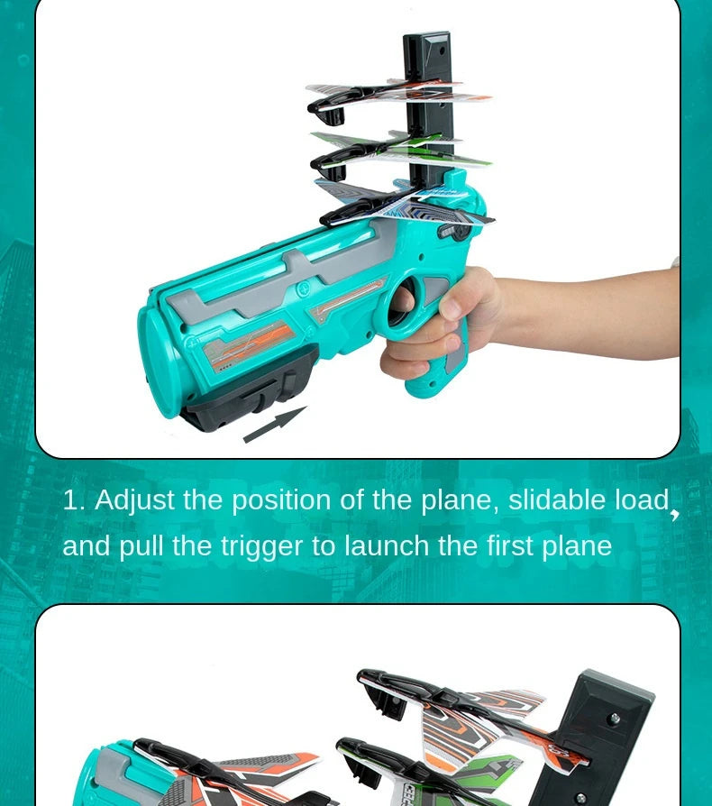 Lanzador de aviones de juguete para niños, divertido avión de espuma para exteriores, juguete interactivo entre padres e hijos, juguete volador deportivo para niños, regalo