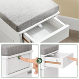 SoBuy FSR64 Shoe dump truck seat chest of drawers bench with seat cushion shoe bench with 2 flaps BHT approx.: 104x52x24cm