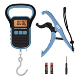 Digital Fish Scale with Ruler and Catch, 110 lb/50 kg Portable Hanging Fish Scale, Luggage Weighing Scale, Backlit LCD Display