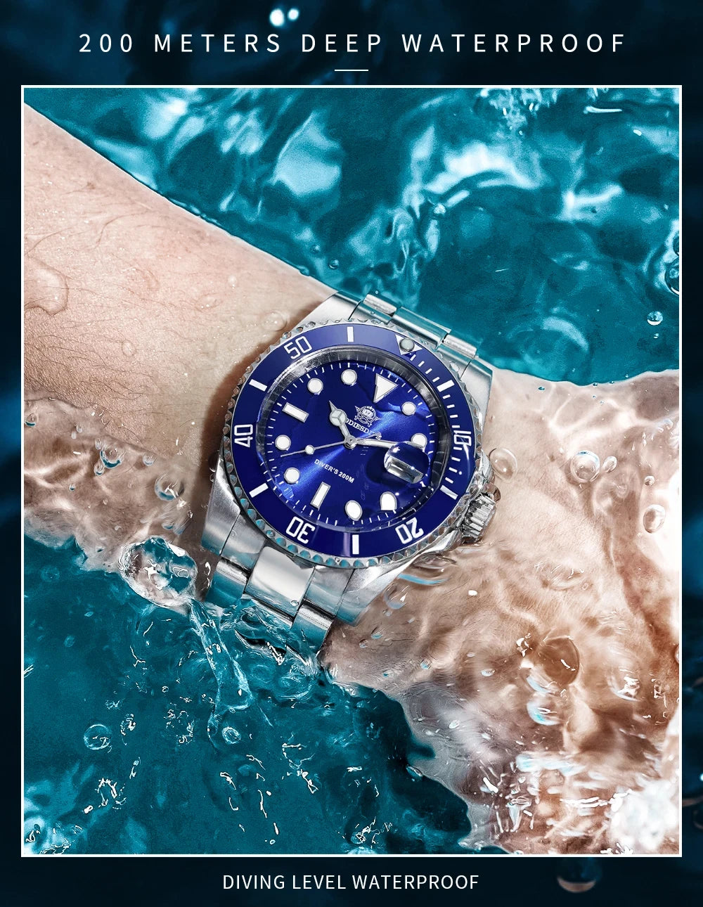 ADDIESDIVE Quartz Watch for Men 316L Stainless Steel Super Luminous Ceramic Bezel 200m Waterproof Classic Diving Men‘s Watch