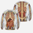 2025 Autumn Men Women 3D Visceral Bone Print Jacket Casual Streetwear Unisex Male Hooded Sweatshirt Plus Size 