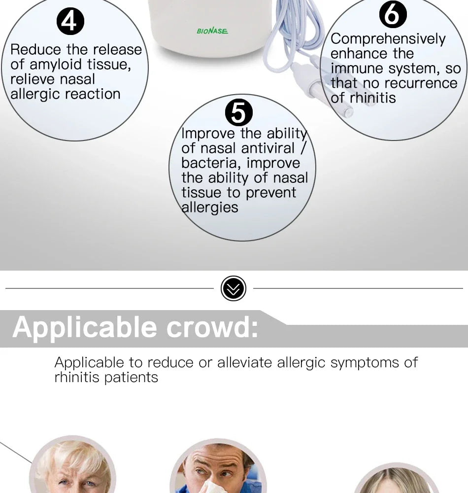 Rhinitis Relief Instrument Sinusitis Therapy Massage Machine Hay fever Low Frequency Pulse Laser Pen Nose Treatment Health Care
