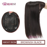 Aplique de cabelo Topper HUAYA volume e franja natural com 3 clipes cabelo liso sintético