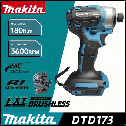 Atornillador de impacto sin escobillas Makita DTD173 de 18 V, batería de litio, versión nacional importada de Japón, herramienta multifunción 